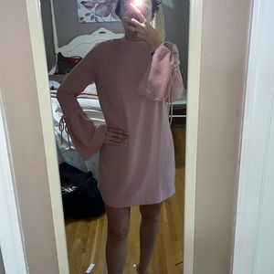 High Neck Flowy Sleeve Dress